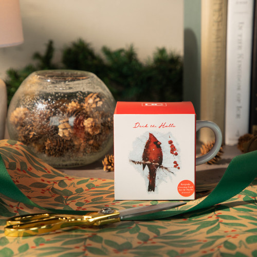 Cardinal and Holly Mug and Card Set slide 