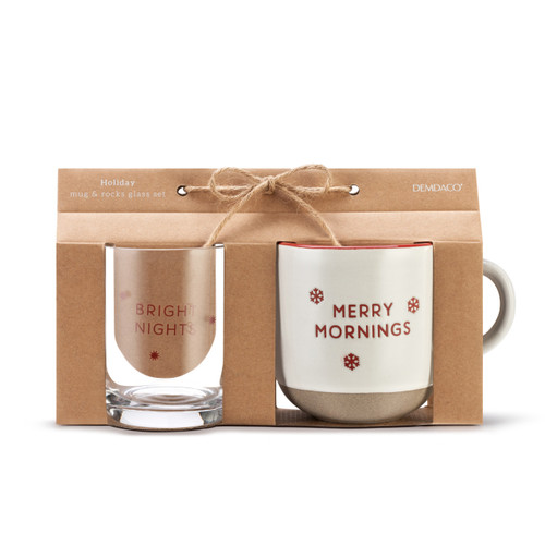 Merry & Bright Christmas Mug & Glass Set slide 