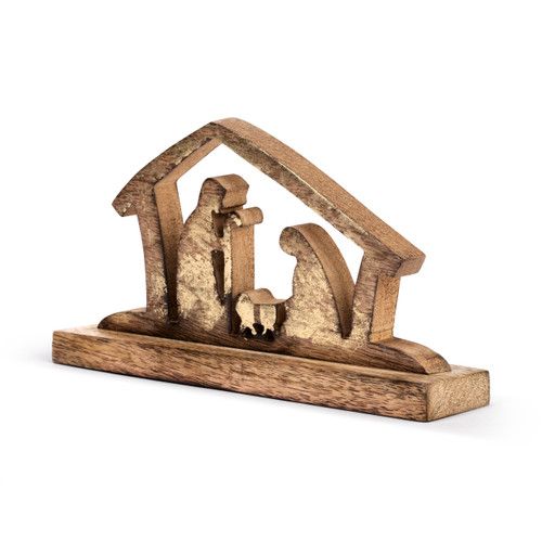 Wood Holy Family Figure slide 