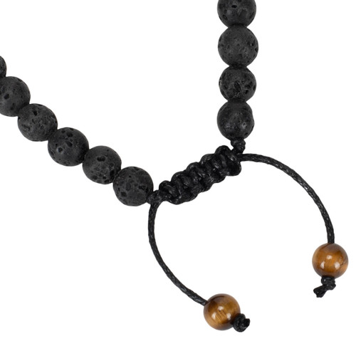 Men's Black Lava Stone Bracelet slide 