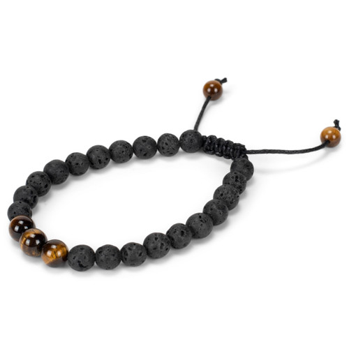 Men's Black Lava Stone Bracelet slide 