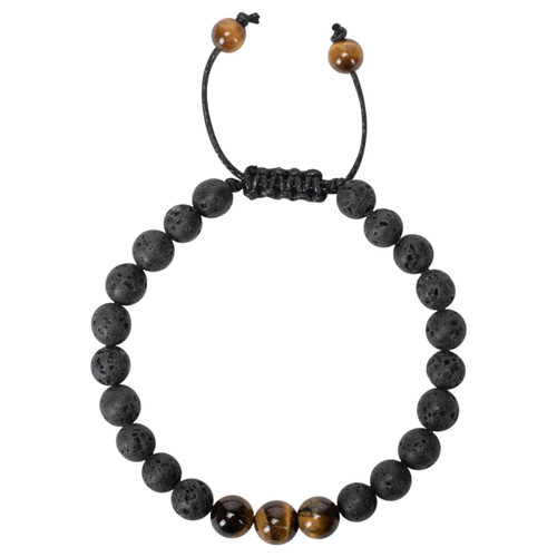 Men's Black Lava Stone Bracelet slide 