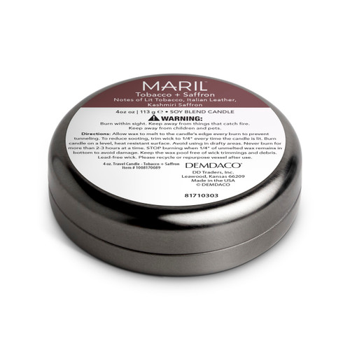 Tobacco + Saffron 1.75 oz. Demi Candle - MARIL slide 