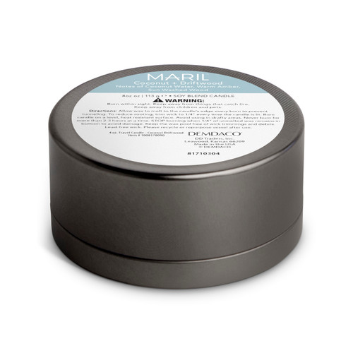 Coconut + Driftwood 4 oz. Travel Candle - MARIL slide 
