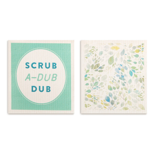 Biodegradable Dish Cloths Set of 2 - Spring Leaves slide 