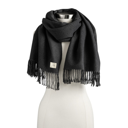 Giving Collection Charcoal Gray Fringed Giving Wrap slide 