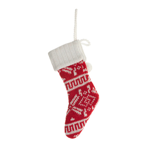 Mini Red Knit Stocking Ornament slide 