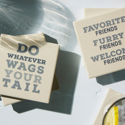 Wags Your Tail Coasters - Set of 4 slide 