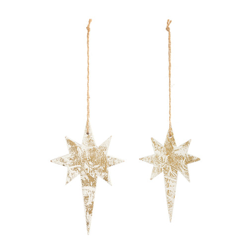 Star of Bethlehem Wood Ornaments - 2 Assorted slide 