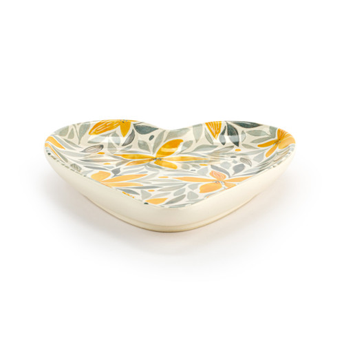 Mustard Gray Floral Heart Spoon Rest slide 