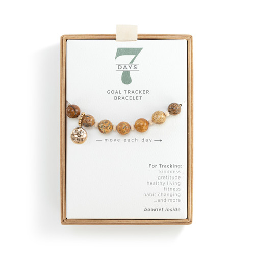 7 Days Tracker Bracelet - Taupe and Gold slide 