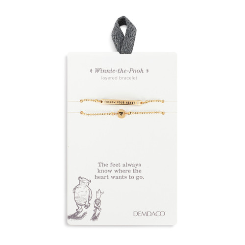 Winnie-the-Pooh Follow Your Heart Adjustable Layered Bracelet 7" slide 
