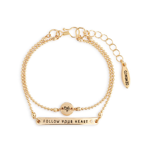 Winnie-the-Pooh Follow Your Heart Adjustable Layered Bracelet 7" slide 