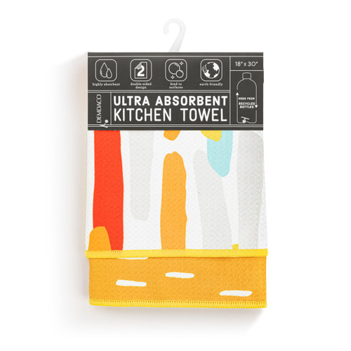 Orange Lines Absorbent Reversible Towel - 18x30in slide 