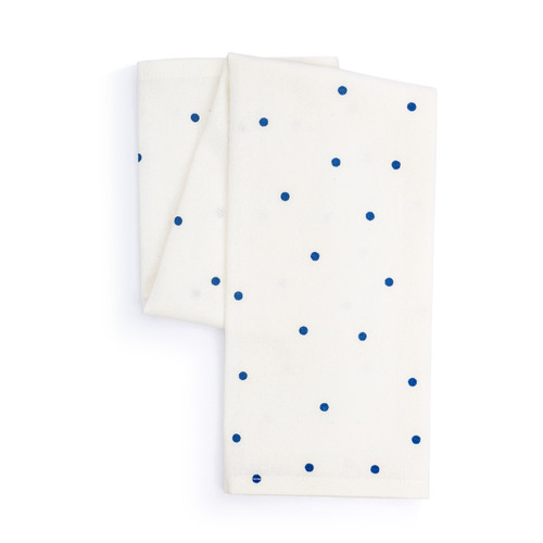 Blue Polka Dot Cotton Twill Kitchen Towel slide