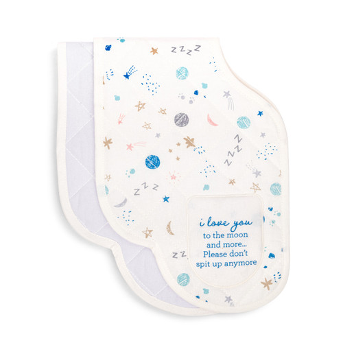 Burp Cloths Set of 2 - Moon and Stars slide 