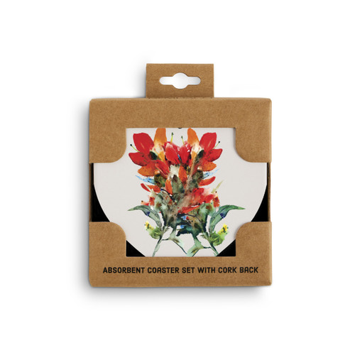 Indian Paintbrush Heart Coaster slide 