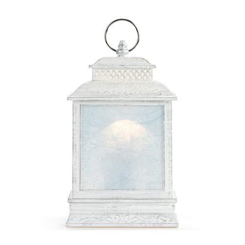 Lit Cardinal and Holly Lantern slide 