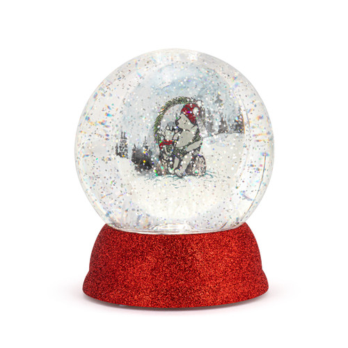 Winnie-the-Pooh Christmas Lit Pooh & Piglet  Snow Globe 4.5" x 6" slide 