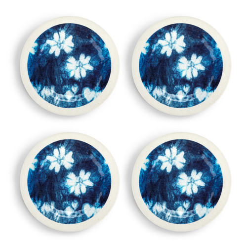 Coastal Shibori Melamine App Plates S/4 slide 