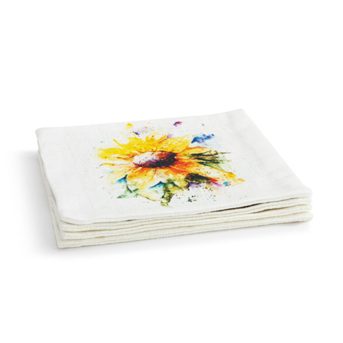Sunflower Fabric Cocktail Napkins slide 