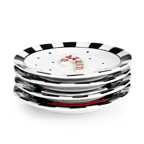 Christmas Pattern Appetizer Plates - 4 Assorted slide 