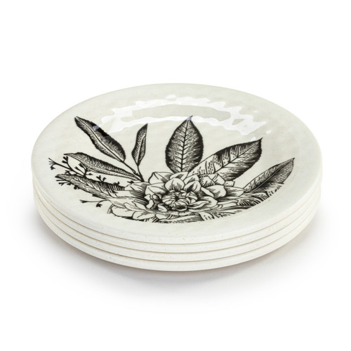 Floral Melamine Appetizer Plates - Set of 4 slide 