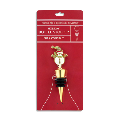 Bottle Stopper - Snowman slide 