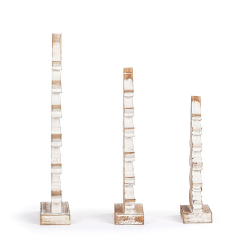 Wood Whitewashed Flocked Trees - 3 Assorted slide 