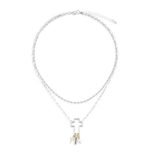 Faith Necklace Jewelry Set - Silver slide 