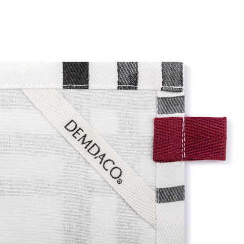 Black Plaid Cotton Twill Kitchen Towel slide