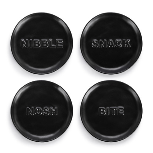 Black Nibble Appetizer Plates - Set of 4 slide 