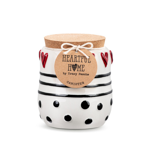 Dots & Hearts Small Cork Lid Canister slide 