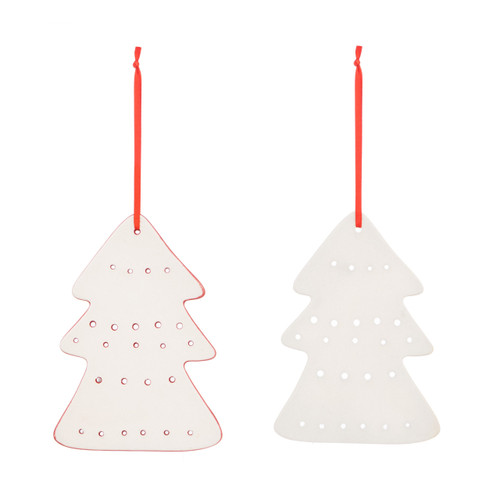 Tree Ceramic Ornaments - Set of 2 slide 
