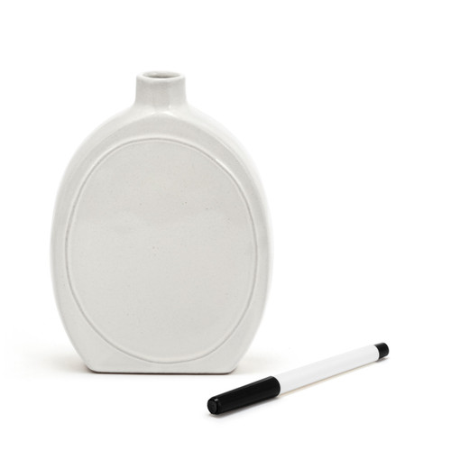 WRITE ON Small Oval Vase with Marker slide 