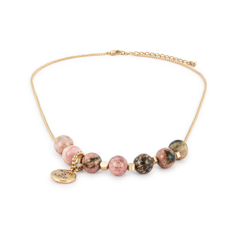 7 Days Tracker Necklace - Pink and Gold slide 