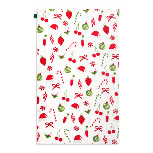 Martini & Peppermint Print Cotton Twill Bar Towel slide 