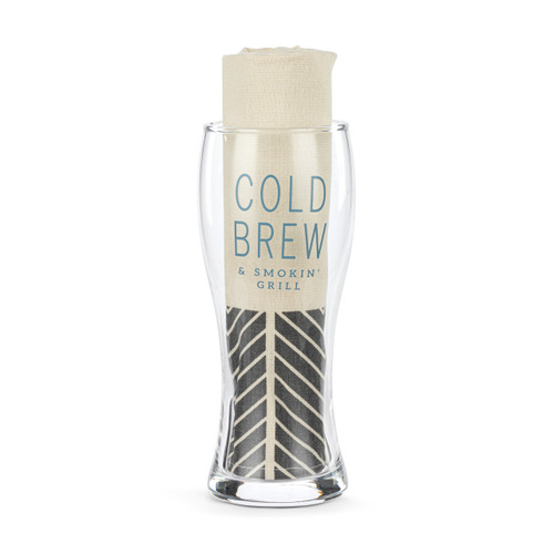 Cold Brew Pilsner Glass & Towel Set slide 