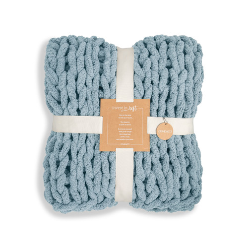 Chunky Knit Throw Blanket - Denim slide 