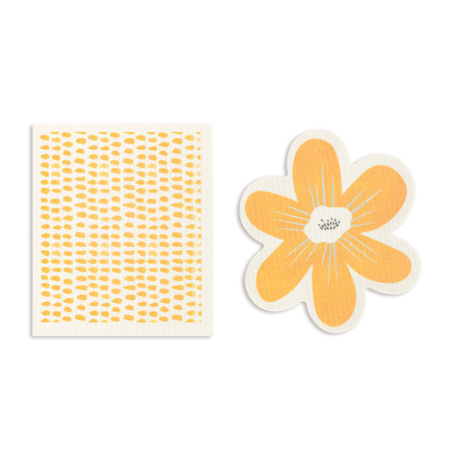 Flower BioDishCloths Orange Specs slide 