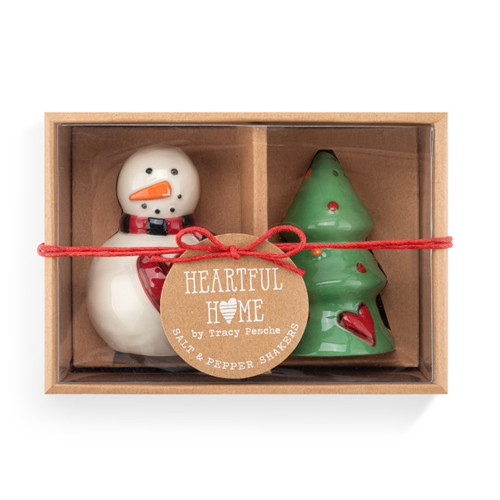 Snowman and Tree Salt and Pepper Shakers - Set of 2 slide 