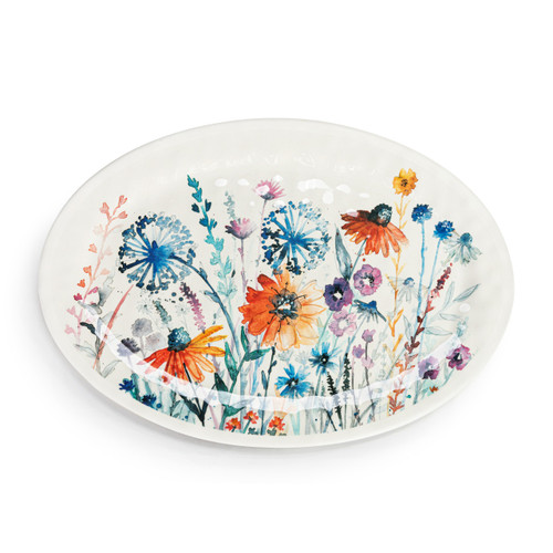 Meadow Flowers Large Melamine Oval Platter slide 