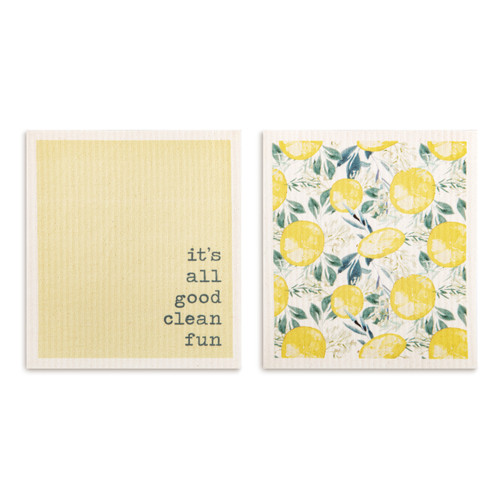 Biodegradable Dish Cloths Set of 2 - Lemons slide 