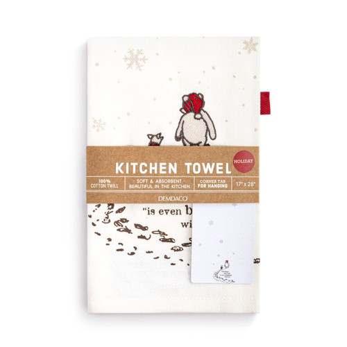 Winnie-the-Pooh Cream Brighter With You Holiday Kitchen Towel 17" x 28" slide 