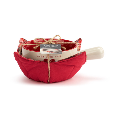 Made with Love Soup Crock & Bowl Cozy slide 