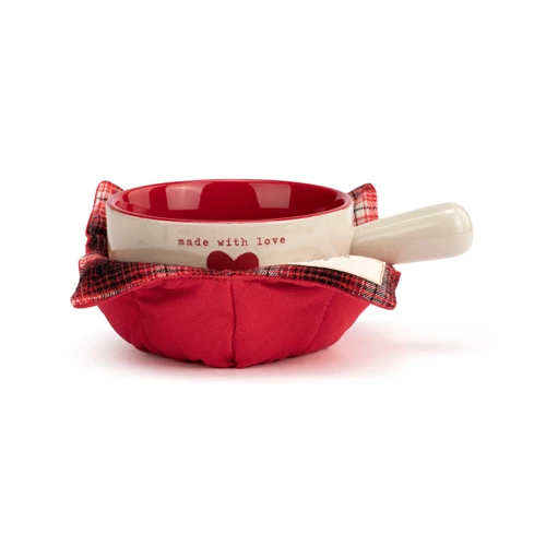 Made with Love Soup Crock & Bowl Cozy slide 