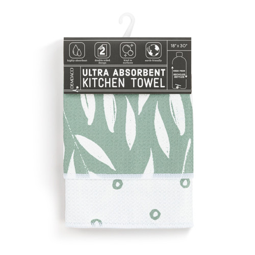 Sage Leaves Absorbent Reversible Towel - 18x30in slide 