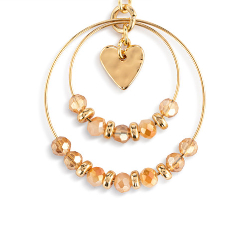 Beaded Love Earrings - Champagne slide 