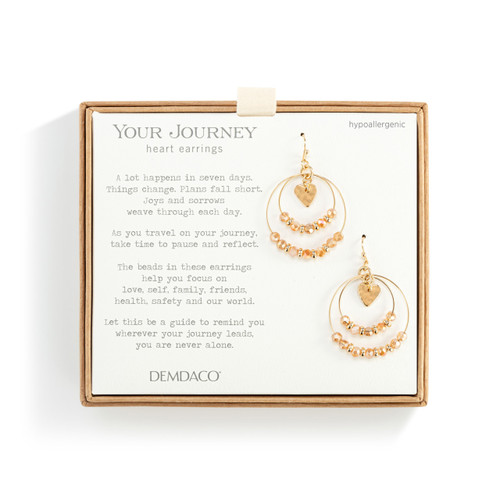 Beaded Love Earrings - Champagne slide 
