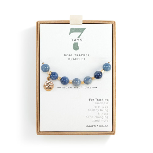 7 Days Indigo and Gold Adjustable Tracker Bracelet 9.5" slide 